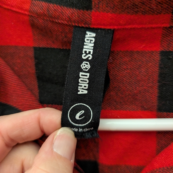 Agnes & Dora Red and Black Buffalo Plaid Top - Picture 3 of 3